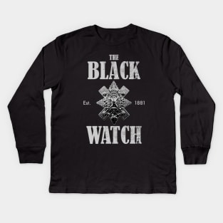 The Black Watch (distressed) Kids Long Sleeve T-Shirt